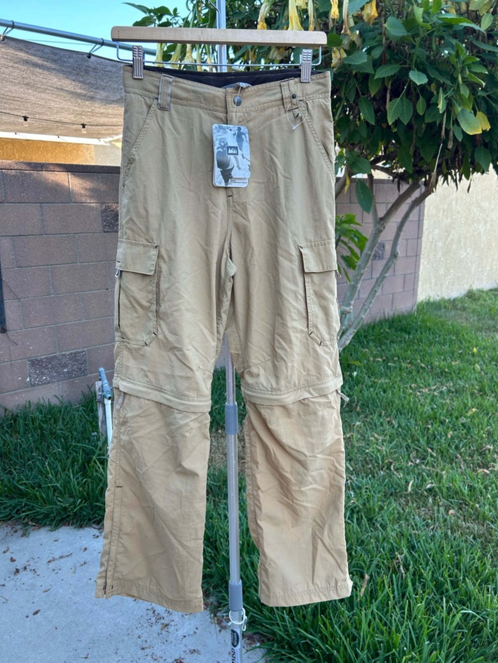 REI Tan Convertible Cargo Pants